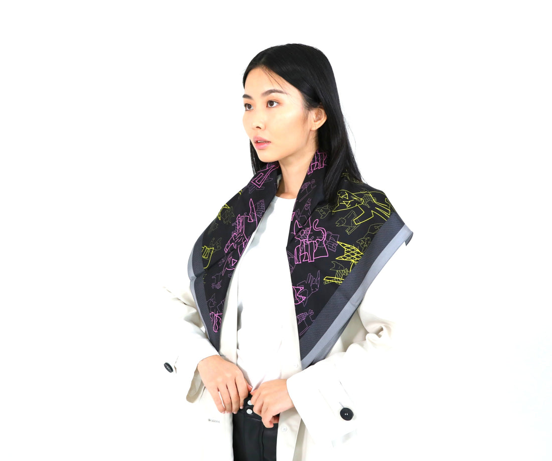 Festive Cats Silk Scarf