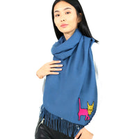 Alpaca Scarf with Happy Simon Embroidery