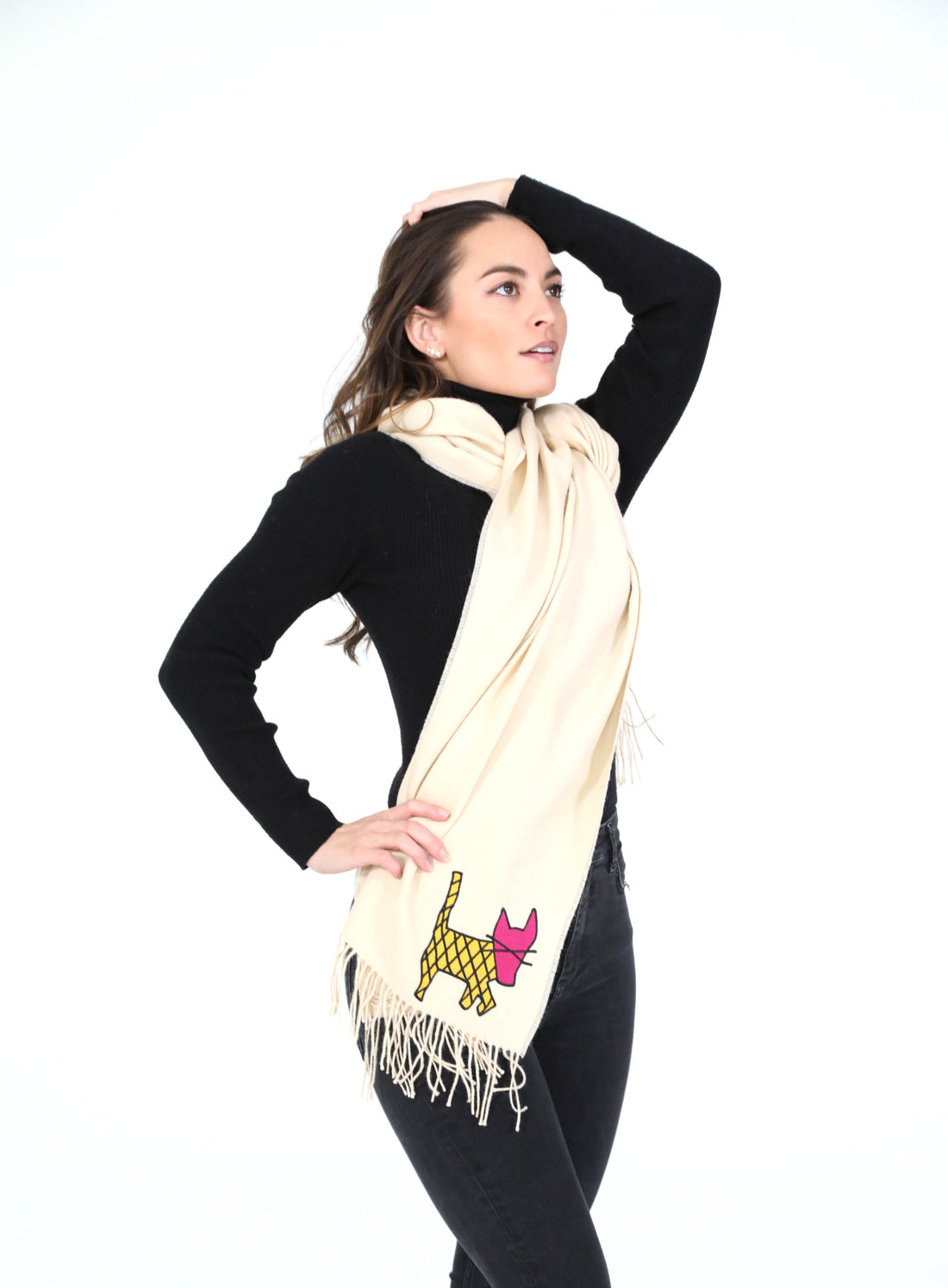 Alpaca Scarf with Judy Waffles Embroidery