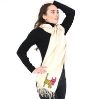 Alpaca Scarf with Judy Waffles Embroidery