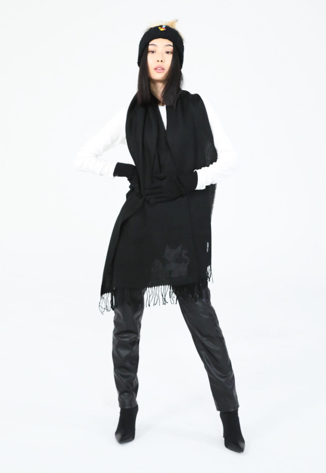 Alpaca Scarf with Agnes Bonaventura Embroidery