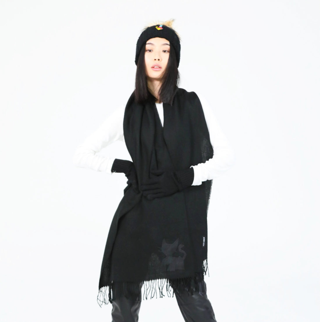 Alpaca Scarf with Agnes Bonaventura Embroidery