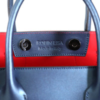 Metallic Blue Madison Tote With Key Chain