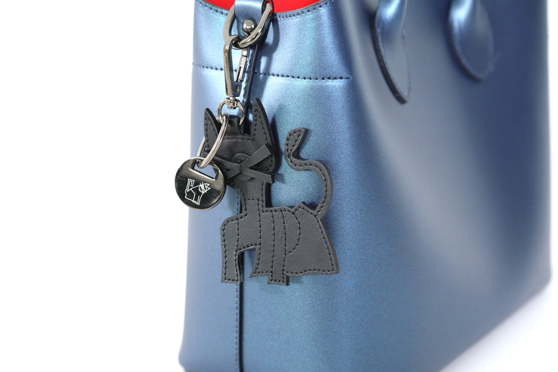 Metallic Blue Madison Tote With Key Chain