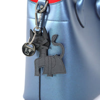 Metallic Blue Madison Tote With Key Chain