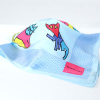 Blue Herringbone Silk Scarf