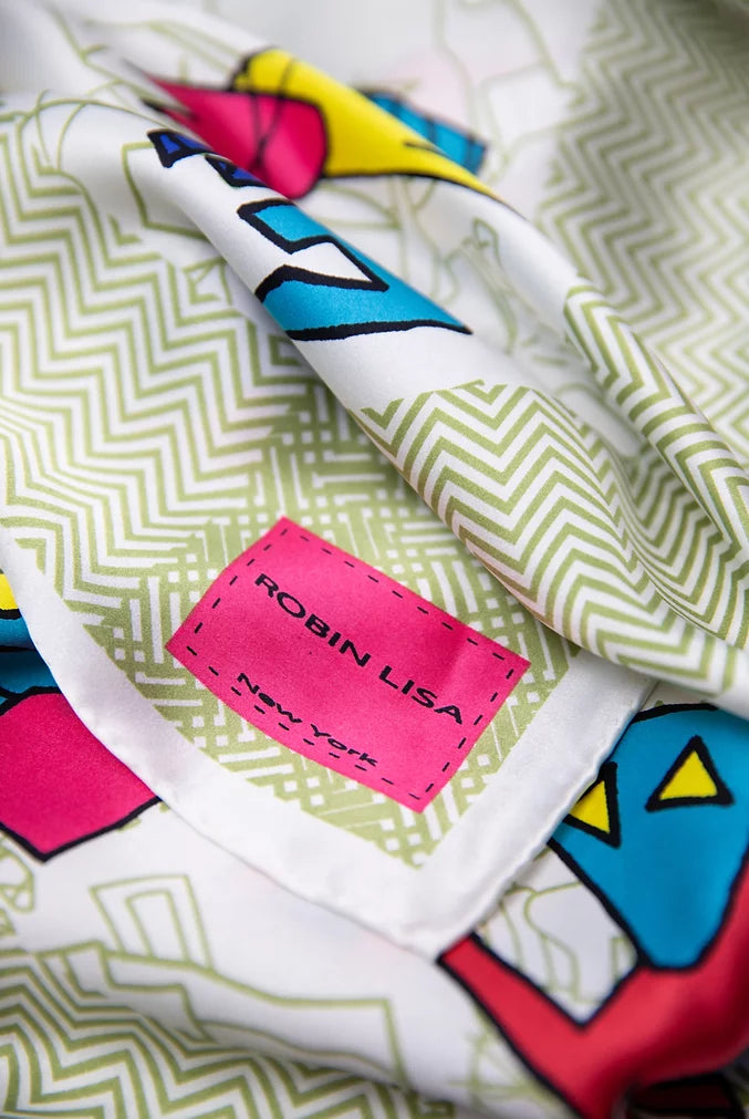 Green Herringbone Silk Scarf