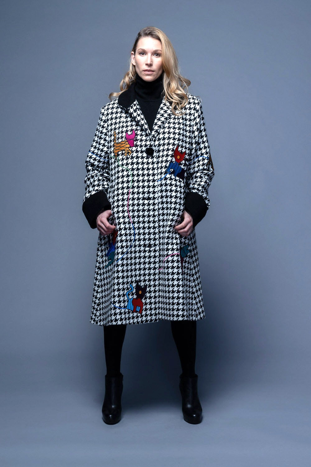 The Cat Coat.  Houndstooth