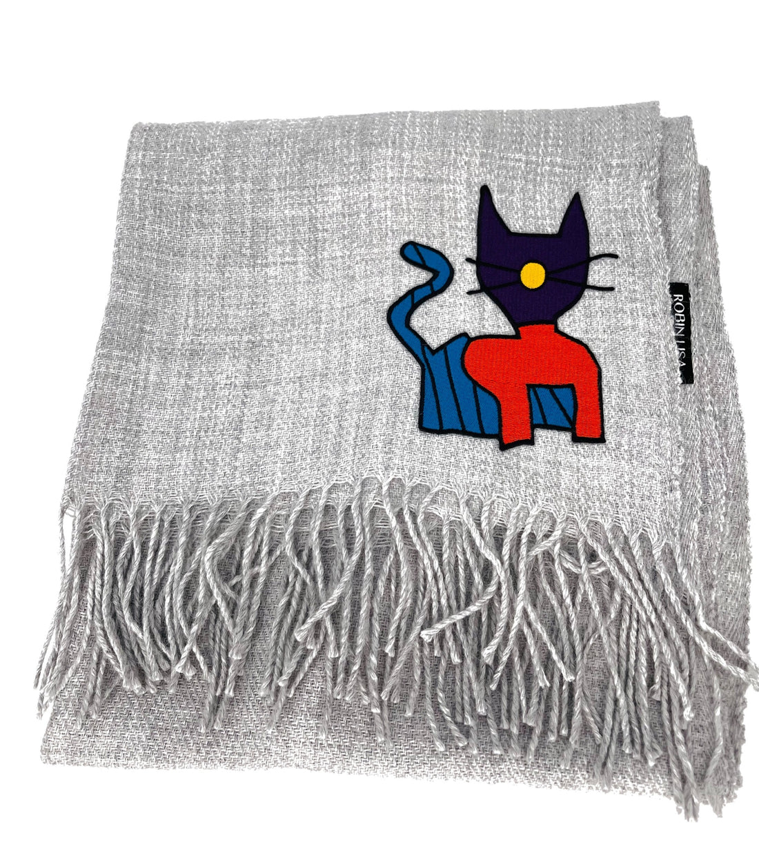 Alpaca Scarf with Miss Am Embroidery