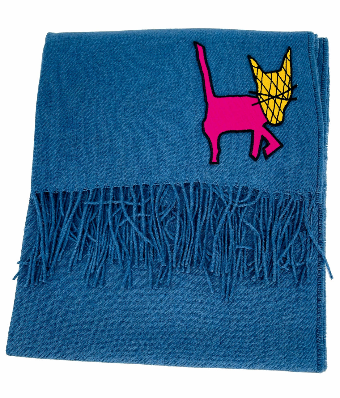 Alpaca Scarf with Happy Simon Embroidery