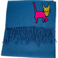 Alpaca Scarf with Happy Simon Embroidery