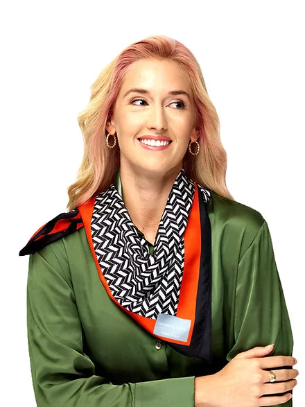Scarlet Herringbone Silk Scarf