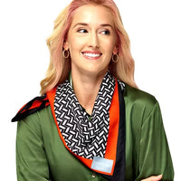 Scarlet Herringbone Silk Scarf