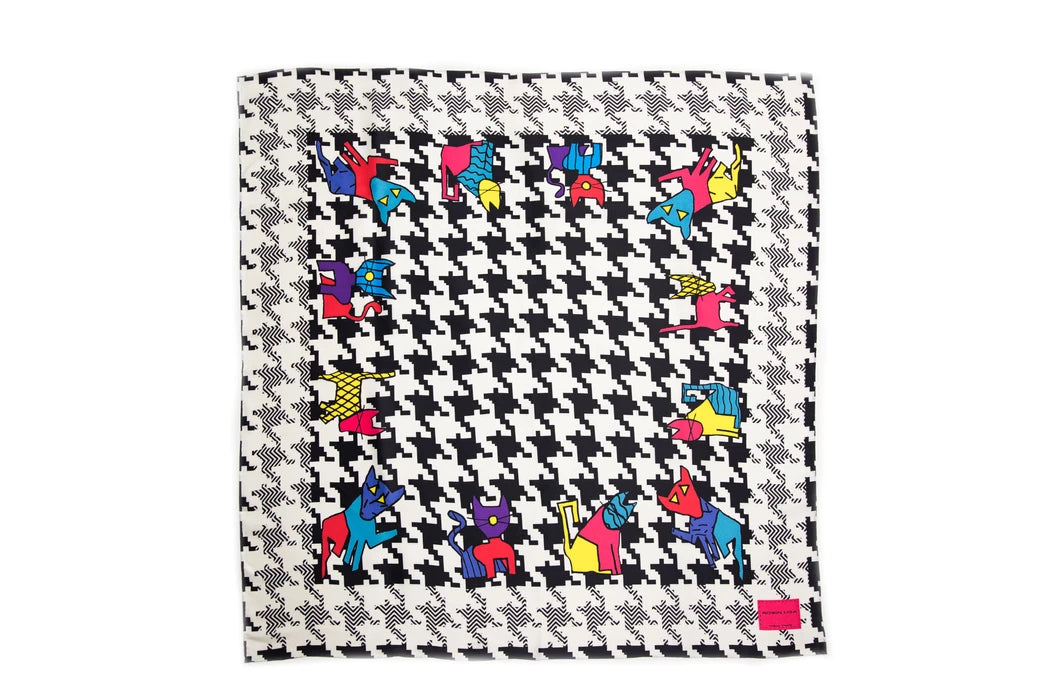 Houndstooth Silk Scarf