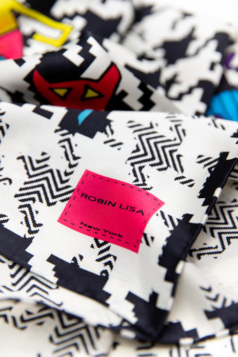 Houndstooth Silk Scarf