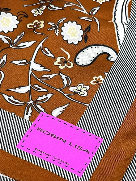 Winters Flowers Silk Scarf