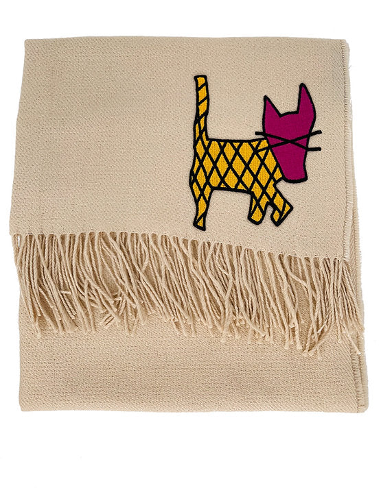 Alpaca Scarf with Judy Waffles Embroidery