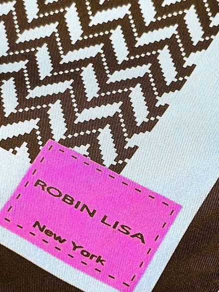 Blue & Brown Herringbone Silk Scarf