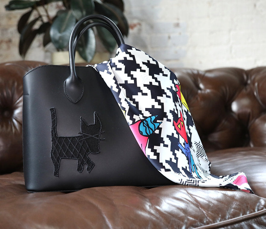 Embroidered Madison Tote (Black)