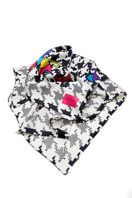 Houndstooth Silk Scarf