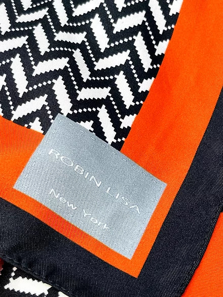 Scarlet Herringbone Silk Scarf