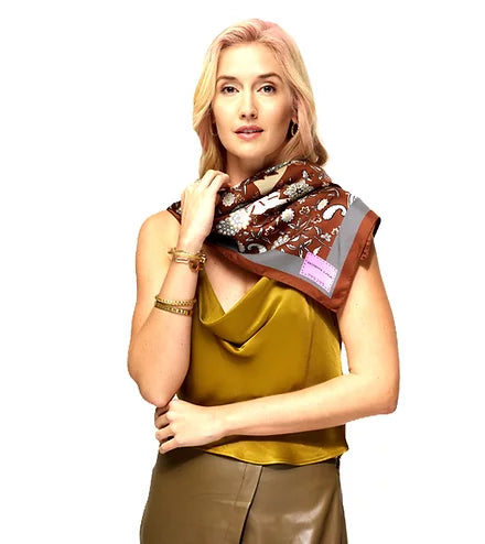 Winters Flowers Silk Scarf