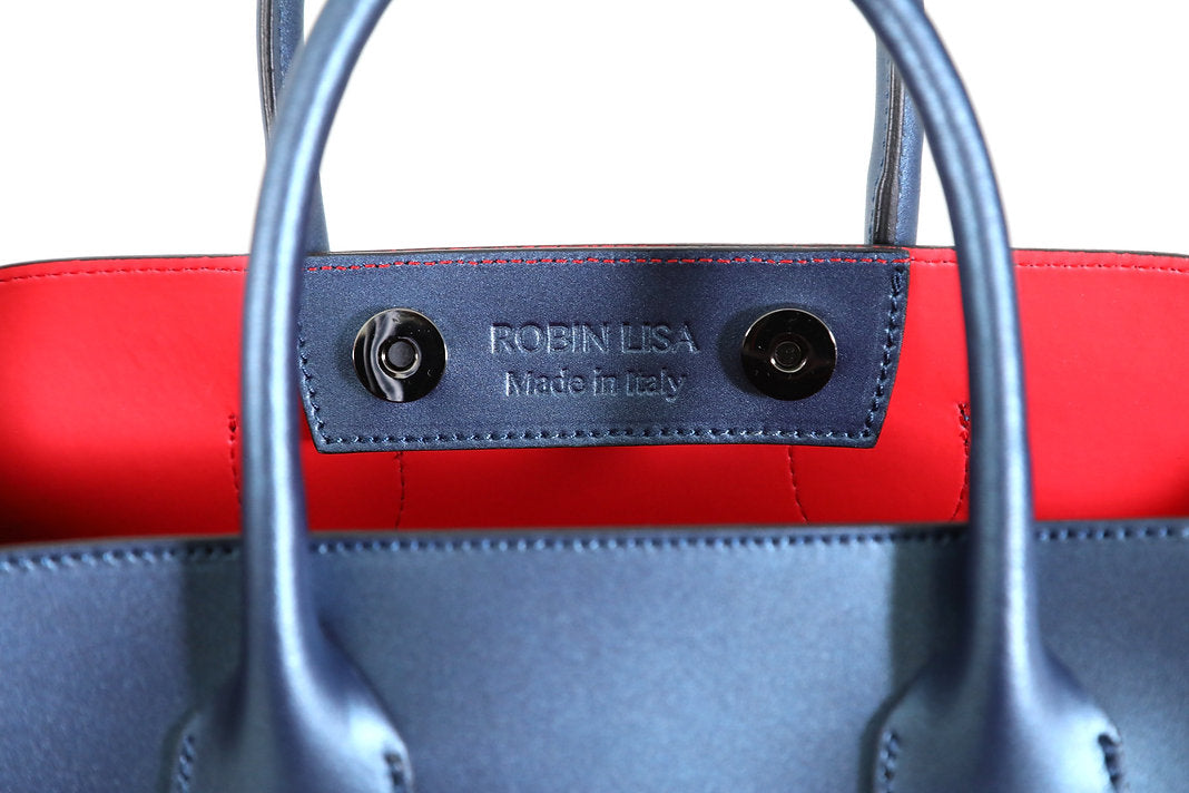 Madison Tote Metallic Blue with Sammy Carolina