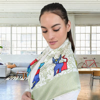 Green Herringbone Silk Scarf