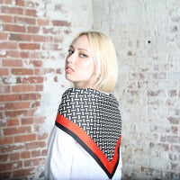 Scarlet Herringbone Silk Scarf