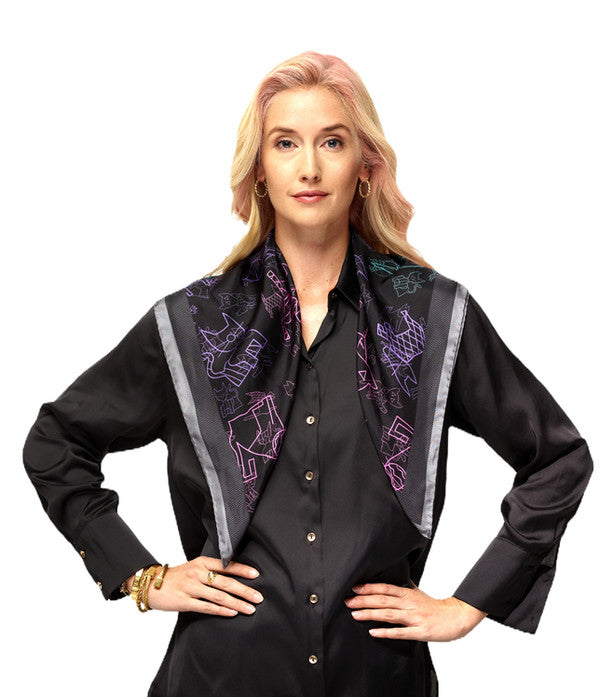 Festive Cats Silk Scarf