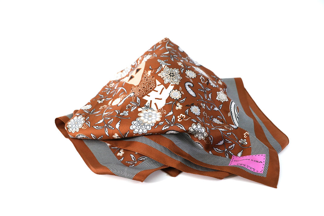 Winters Flowers Silk Scarf