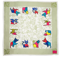 Green Herringbone Silk Scarf