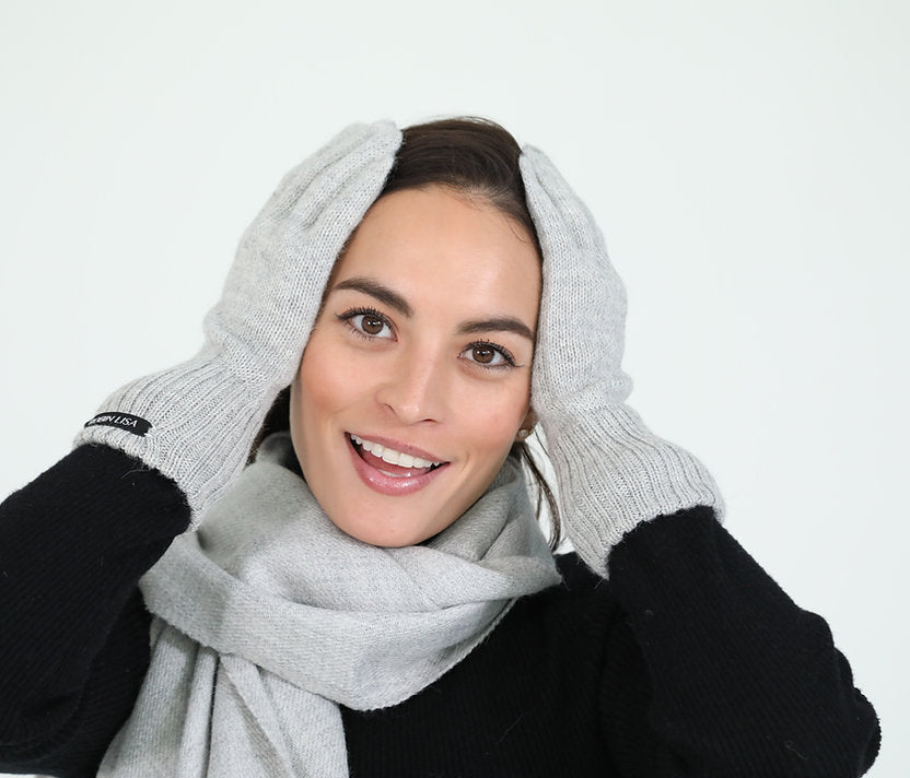 Alpaca Gloves - Winter Grey