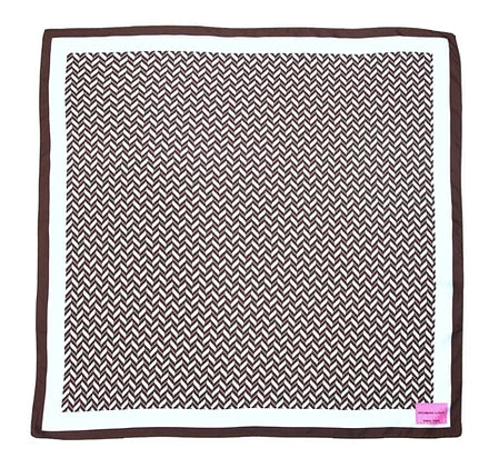 Blue & Brown Herringbone Silk Scarf