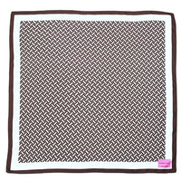 Blue & Brown Herringbone Silk Scarf