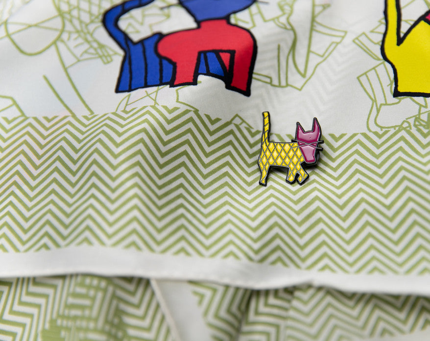 Green Herringbone Silk Scarf