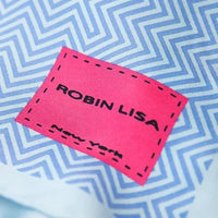 Blue Herringbone Silk Scarf