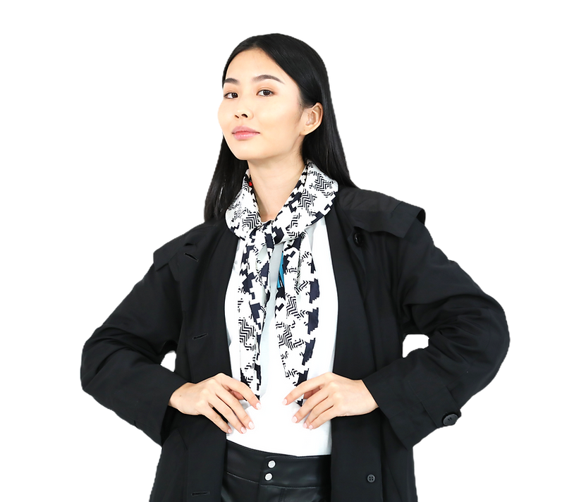 Houndstooth Silk Scarf