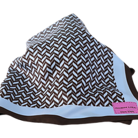 Blue & Brown Herringbone Silk Scarf