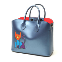 Madison Tote Metallic Blue with Sammy Carolina