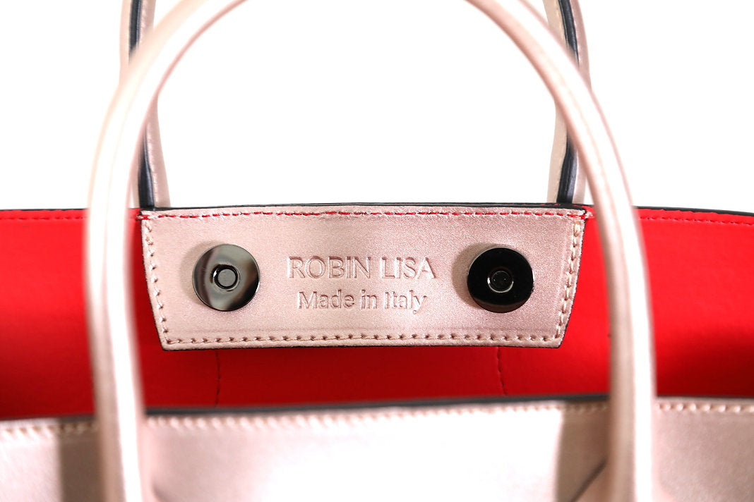 Madison Tote Metallic Rose with Happy Simon