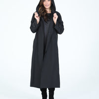 Black on Black Hooded Raincoat with "Agnes Bonaventura"