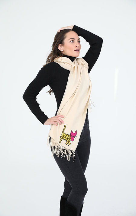 Alpaca Scarf with Judy Waffles Embroidery