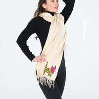 Alpaca Scarf with Judy Waffles Embroidery