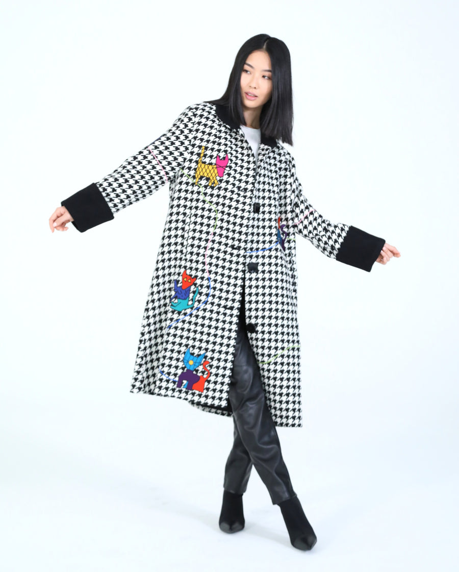 The Cat Coat.  Houndstooth