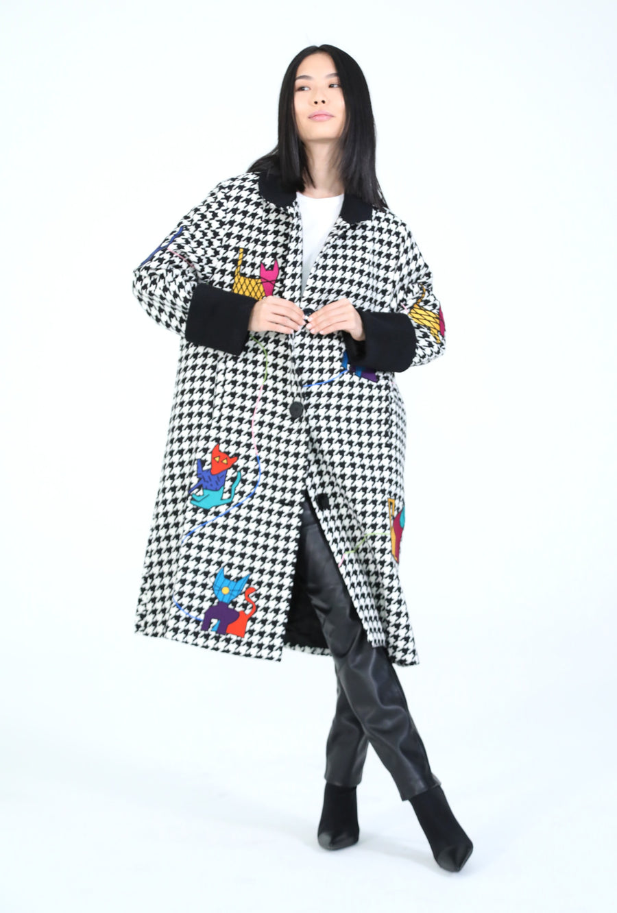 The Cat Coat.  Houndstooth
