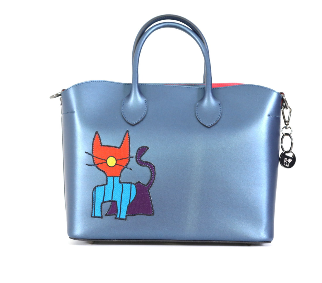 Madison Tote Metallic Blue with Sammy Carolina