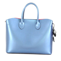 Metallic Blue Madison Tote With Key Chain