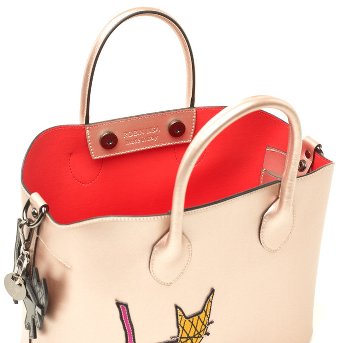 Madison Tote Metallic Rose with Happy Simon