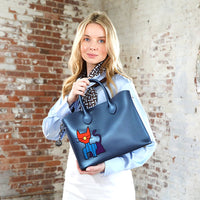 Madison Tote Metallic Blue with Sammy Carolina